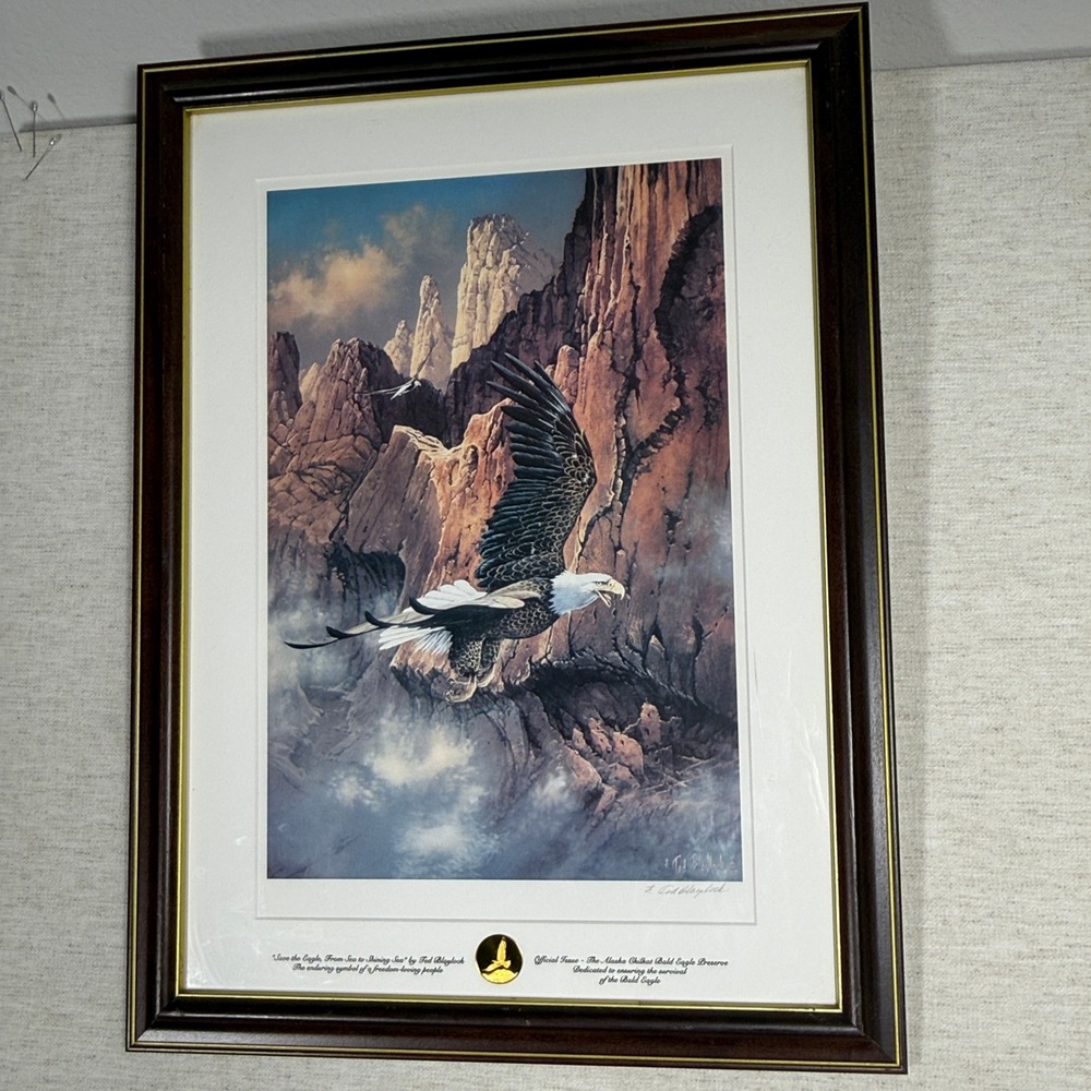 FRANKLIN MINT TED BLAYLOCK "SAVE THE EAGLE FOR SEA TO SHINING SEA 24k Gold Seal